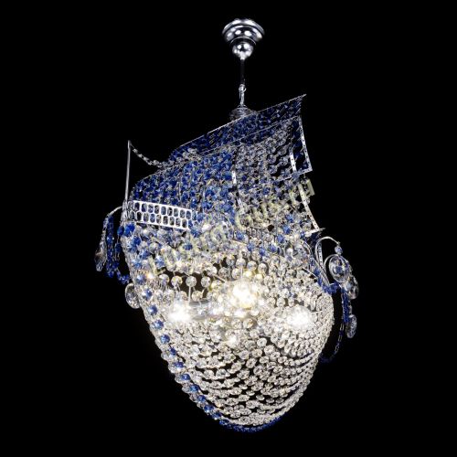 Люстра Каравелла №1 синяя в Подольске Гусь Хрустальный
