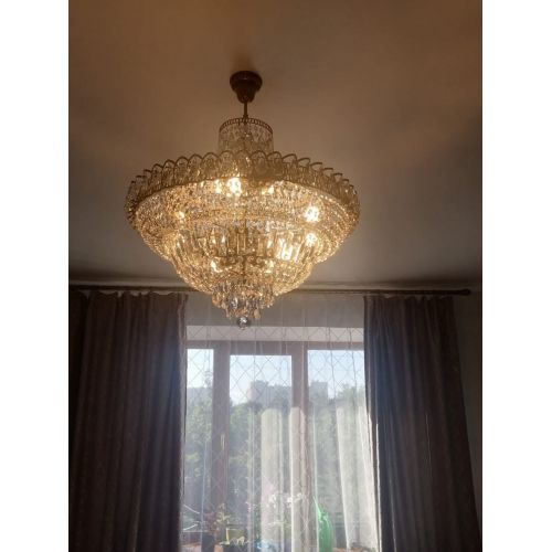 Люстра Хрустальный Каскад №8 с подвесом под бронзу в Подольске Гусь Хрустальный