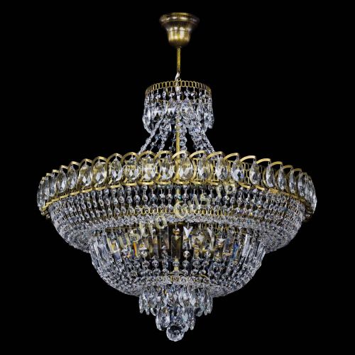 Люстра Хрустальный Каскад №8 с подвесом под бронзу в Подольске Гусь Хрустальный