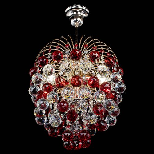 Люстра Хрустальные брызги шар 40 мм красная в Подольске Гусь Хрустальный