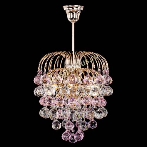 Люстра Хрустальные брызги шар 40 мм розовая в Подольске Гусь Хрустальный