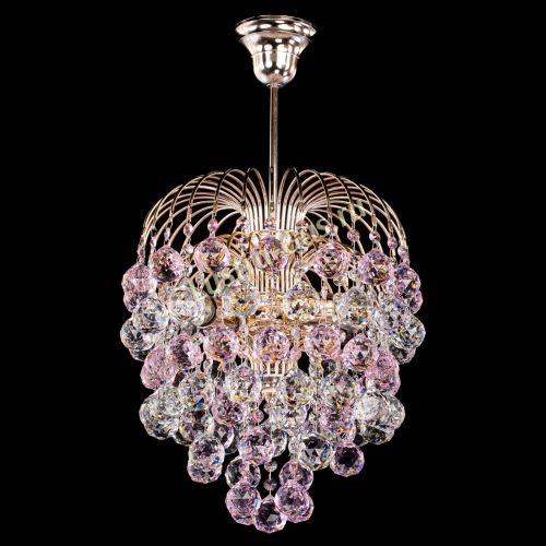 Люстра Хрустальные брызги шар 40 мм розовая в Подольске Гусь Хрустальный