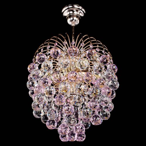 Люстра Хрустальные брызги шар 40 мм розовая в Подольске Гусь Хрустальный