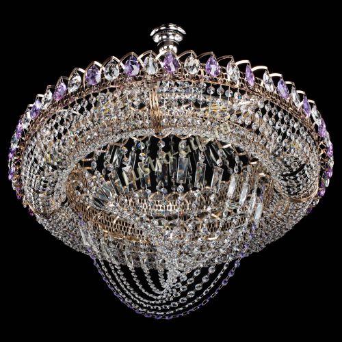 Люстра Кольцо Классика Веер №8 фиолетовая в Подольске Гусь Хрустальный
