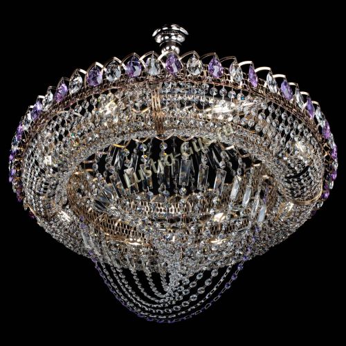 Люстра Кольцо Классика Веер №8 фиолетовая в Подольске Гусь Хрустальный