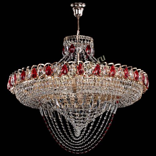 Люстра Кольцо Классика Веер №8 красная в Подольске Гусь Хрустальный