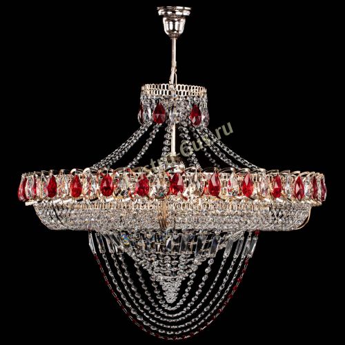 Люстра Кольцо Классика Веер №8 красная в Подольске Гусь Хрустальный