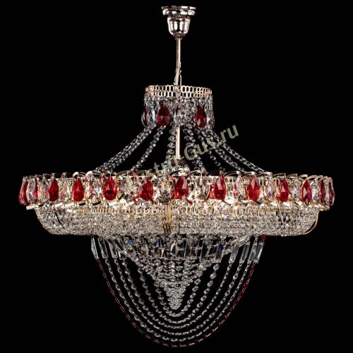 Люстра Кольцо Классика Веер №8 красная в Подольске Гусь Хрустальный