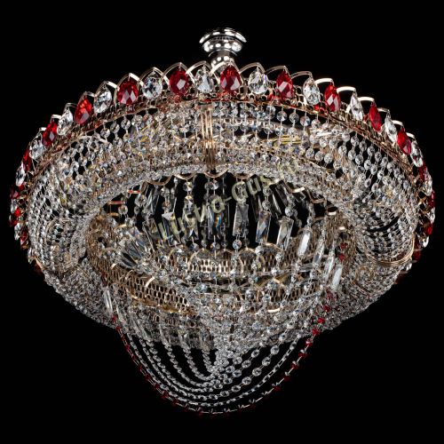Люстра Кольцо Классика Веер №8 красная в Подольске Гусь Хрустальный
