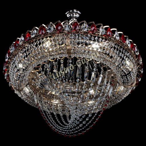 Люстра Кольцо Классика Веер №8 красная в Подольске Гусь Хрустальный
