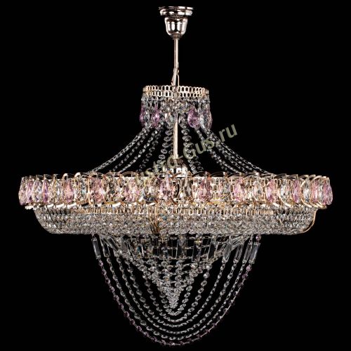 Люстра Кольцо Классика Веер №8 розовая в Подольске Гусь Хрустальный