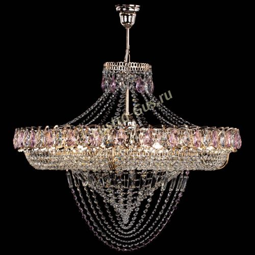 Люстра Кольцо Классика Веер №8 розовая в Подольске Гусь Хрустальный