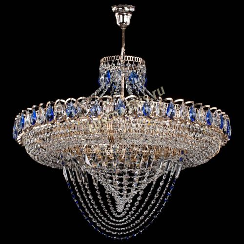 Люстра Кольцо Классика Веер №8 синяя в Подольске Гусь Хрустальный