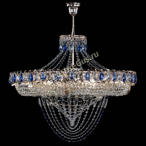 Люстра Кольцо Классика Веер №8 синяя в Подольске Гусь Хрустальный
