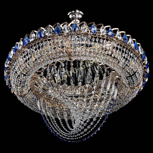 Люстра Кольцо Классика Веер №8 синяя в Подольске Гусь Хрустальный