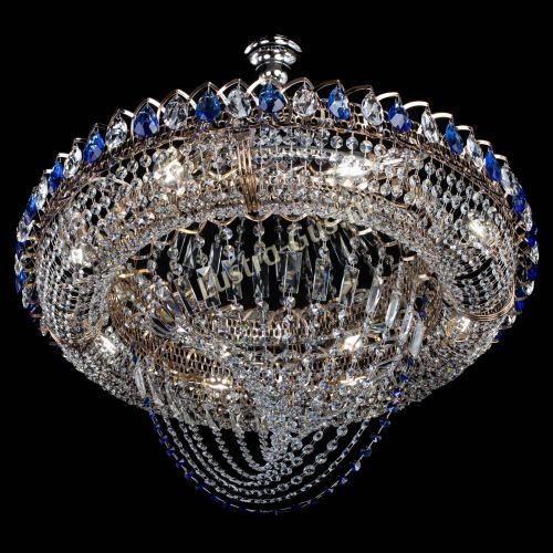 Люстра Кольцо Классика Веер №8 синяя в Подольске Гусь Хрустальный