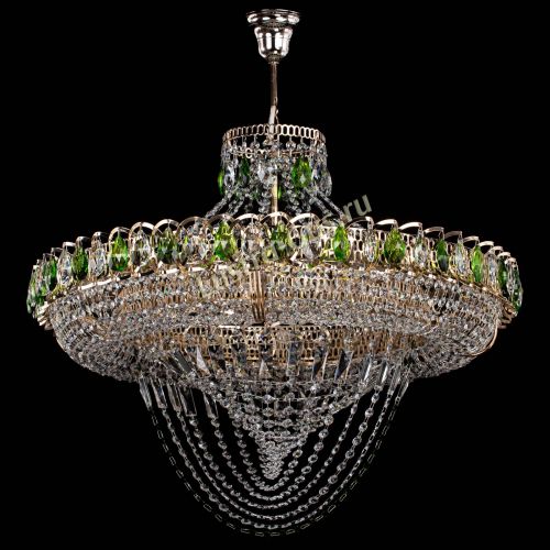Люстра Кольцо Классика Веер №8 зеленая в Подольске Гусь Хрустальный