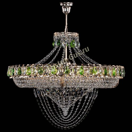 Люстра Кольцо Классика Веер №8 зеленая в Подольске Гусь Хрустальный