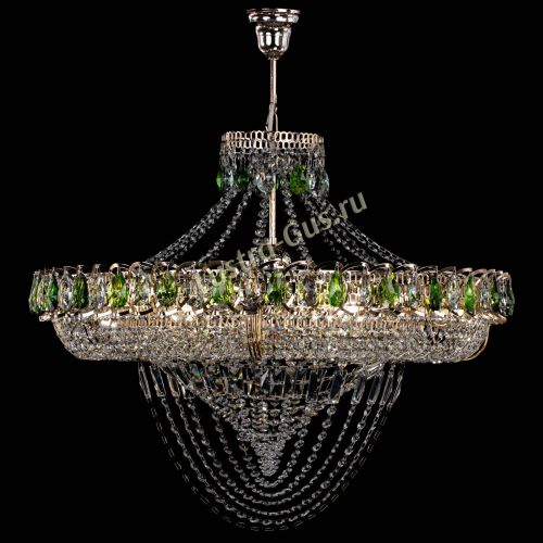 Люстра Кольцо Классика Веер №8 зеленая в Подольске Гусь Хрустальный