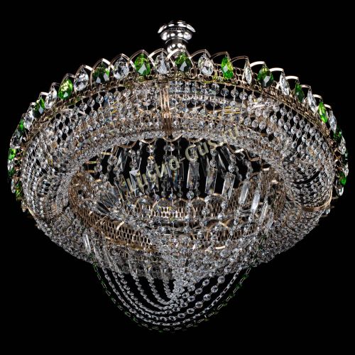 Люстра Кольцо Классика Веер №8 зеленая в Подольске Гусь Хрустальный