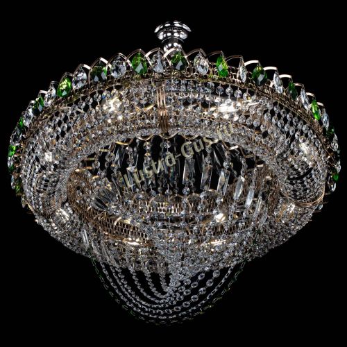 Люстра Кольцо Классика Веер №8 зеленая в Подольске Гусь Хрустальный