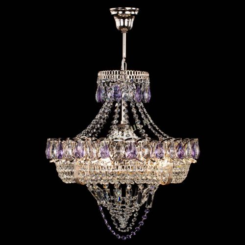 Люстра Кольцо Классика Веер фиолетовая в Подольске Гусь Хрустальный