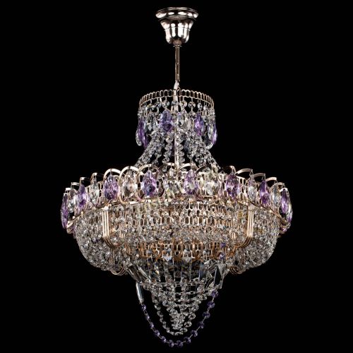 Люстра Кольцо Классика Веер фиолетовая в Подольске Гусь Хрустальный