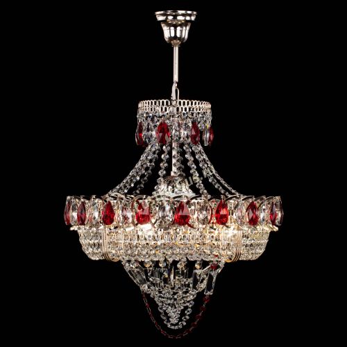 Люстра Кольцо Классика Веер красная в Подольске Гусь Хрустальный