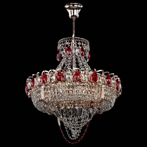 Люстра Кольцо Классика Веер красная в Подольске Гусь Хрустальный