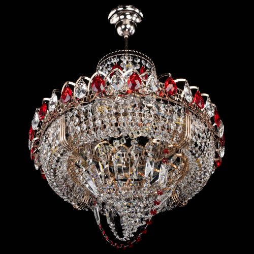 Люстра Кольцо Классика Веер красная в Подольске Гусь Хрустальный