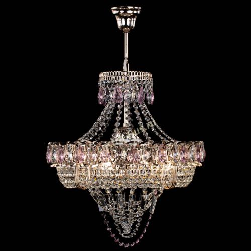 Люстра Кольцо Классика Веер розовая в Подольске Гусь Хрустальный