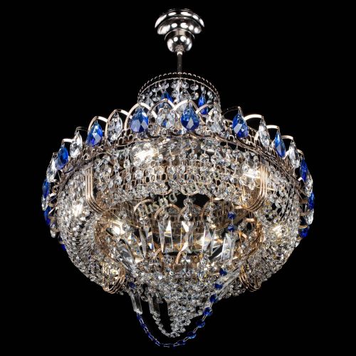 Люстра Кольцо Классика Веер синяя в Подольске Гусь Хрустальный