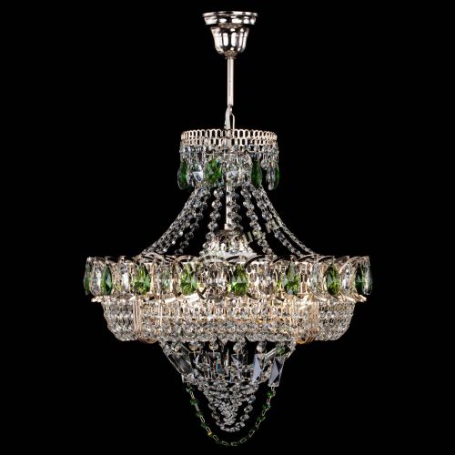 Люстра Кольцо Классика Веер зеленая в Подольске Гусь Хрустальный