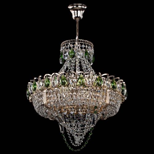 Люстра Кольцо Классика Веер зеленая в Подольске Гусь Хрустальный