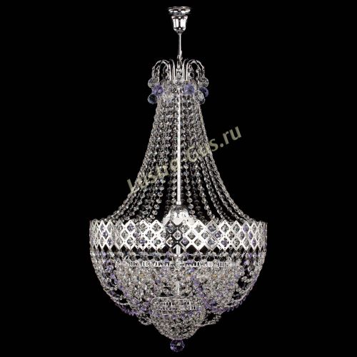 Люстра Корона №5 с подвесом Фиолетовая в Подольске Гусь Хрустальный