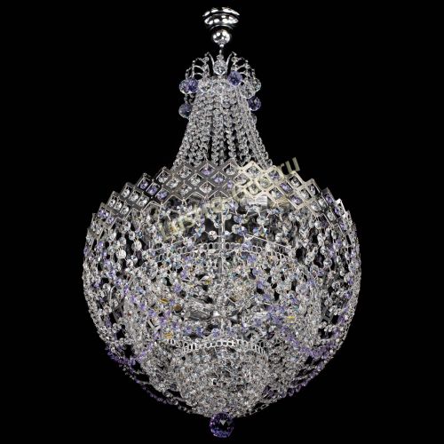 Люстра Корона №5 с подвесом Фиолетовая в Подольске Гусь Хрустальный