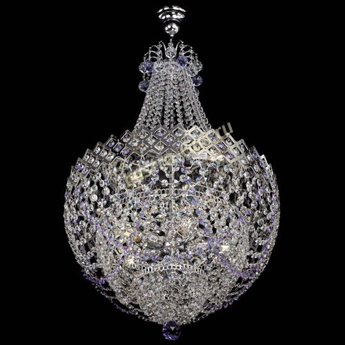Люстра Корона №5 с подвесом Фиолетовая в Подольске Гусь Хрустальный