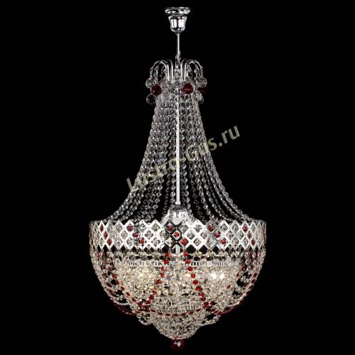 Люстра Корона №5 с подвесом Красная в Подольске Гусь Хрустальный