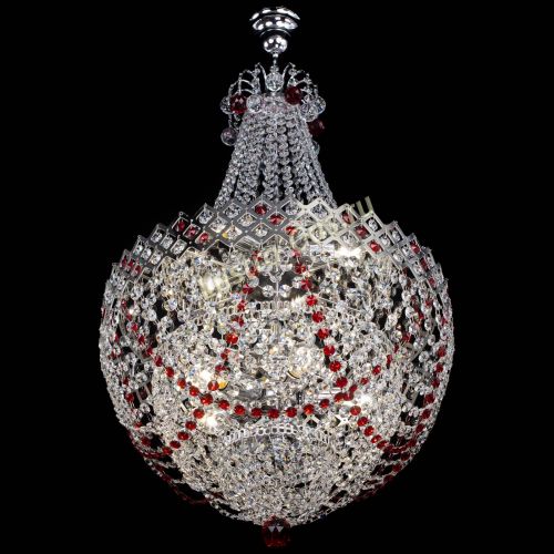 Люстра Корона №5 с подвесом Красная в Подольске Гусь Хрустальный