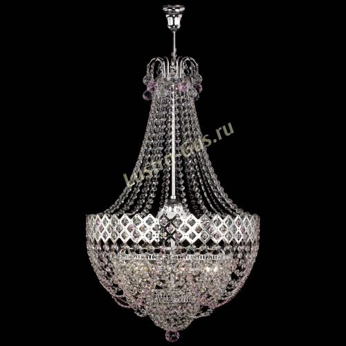 Люстра Корона №5 с подвесом Розовая в Подольске Гусь Хрустальный