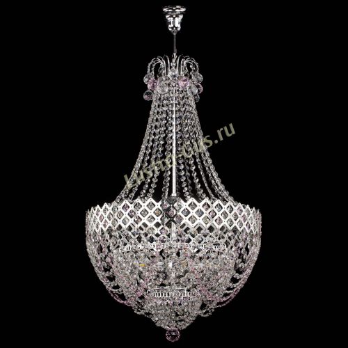 Люстра Корона №5 с подвесом Розовая в Подольске Гусь Хрустальный