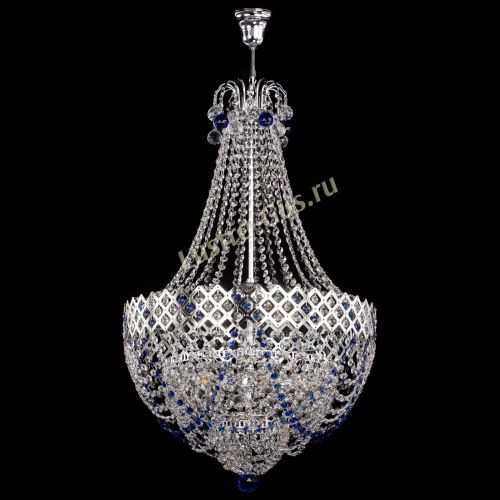 Люстра Корона №5 с подвесом Синяя в Подольске Гусь Хрустальный