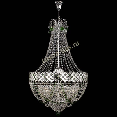 Люстра Корона №5 с подвесом Зеленая в Подольске Гусь Хрустальный