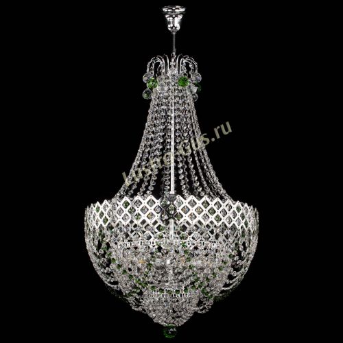Люстра Корона №5 с подвесом Зеленая в Подольске Гусь Хрустальный
