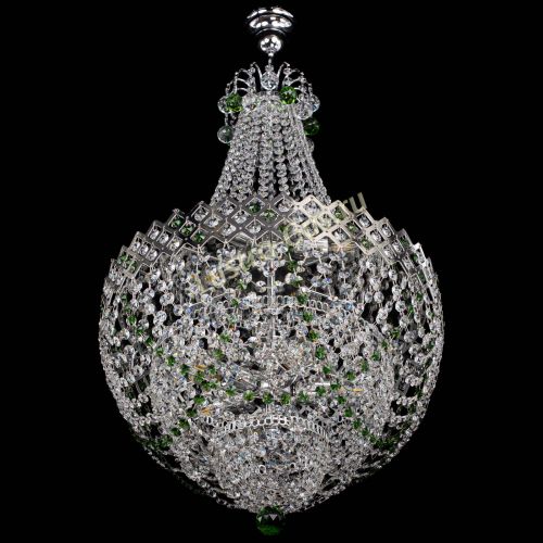 Люстра Корона №5 с подвесом Зеленая в Подольске Гусь Хрустальный