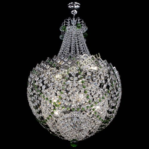 Люстра Корона №5 с подвесом Зеленая в Подольске Гусь Хрустальный