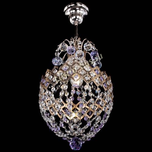 Люстра Корона №6 фиолетовая в Подольске Гусь Хрустальный