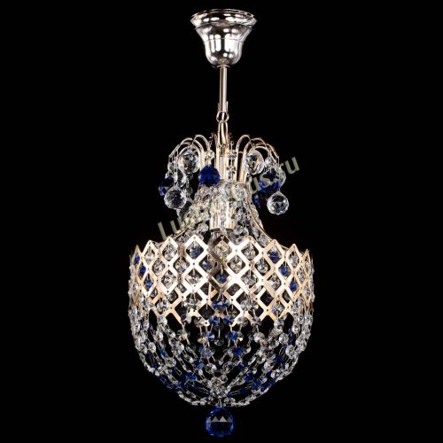 Люстра Корона №6 синяя в Подольске Гусь Хрустальный