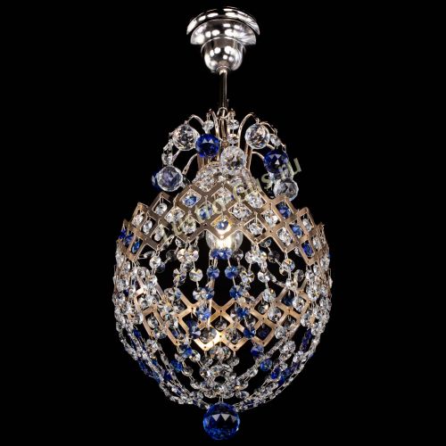 Люстра Корона №6 синяя в Подольске Гусь Хрустальный
