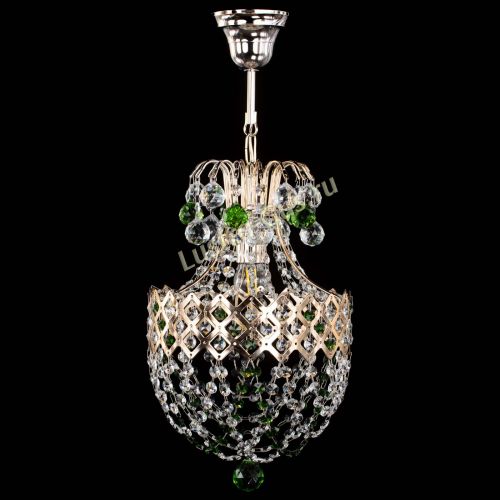Люстра Корона №6 зеленая в Подольске Гусь Хрустальный